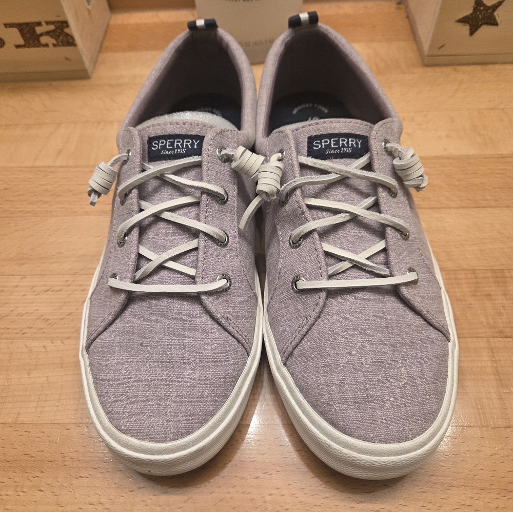 Sperry Women's Pier Wave LTT Sneakers Lilac Purple Canvas Size 10 - Picture 2 of 10
